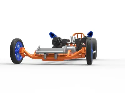 Front engine dragster with 2 V8 Version 2 Scale 1 to 25 3D print model