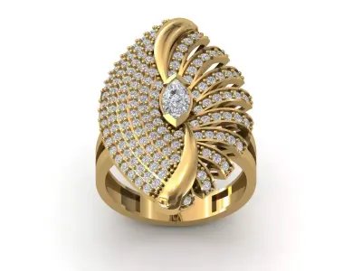STL 3DM Print Ready Women Diamond Ring Lightweight Printable  3D print model 175