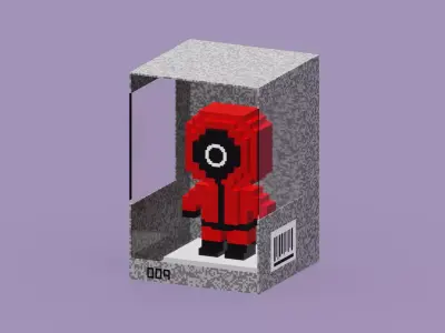 Voxel Toy Squid Game Low-poly 3D model
