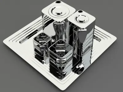 Decoration 34 Tea Set art deco 3D model