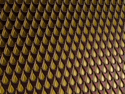 Fantasy Dragon Scale Gold Metal PBR Seamless Texture