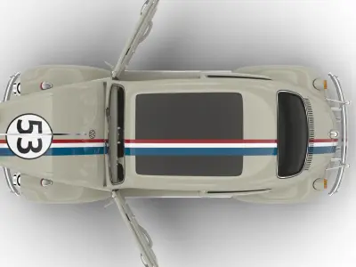 Volkswagen Beetle Herbie 1963 HQ 3d model 3D model