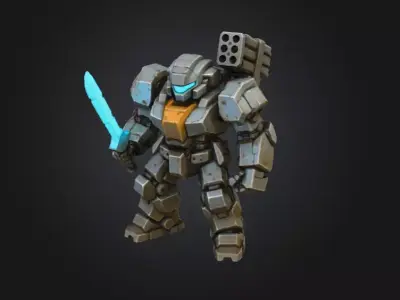 Guardian Mech Low-poly 3D model