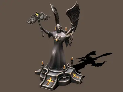 Statue preacher Low-poly 3D model