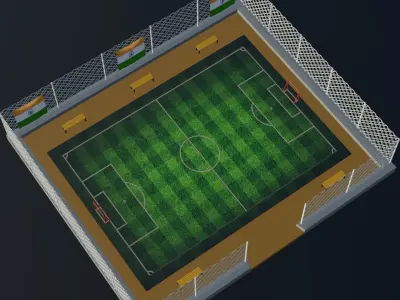 Soccer Stadium - India Low-poly 3D model