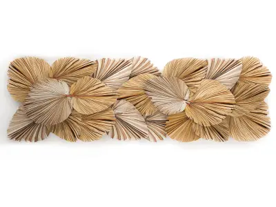 Wall panel made of dry palm leaves 227 3D model