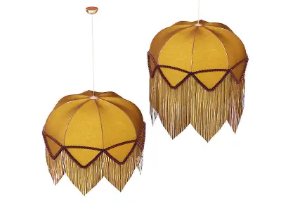 Retro fabric lampshade with muslin 3D model