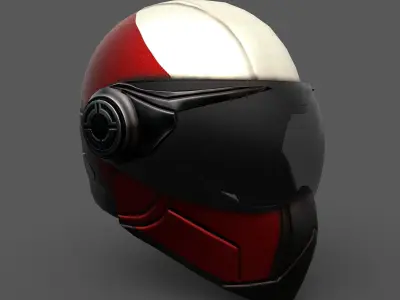 Helmet scifi racer Generic sport scifi human  Low-poly 3D model
