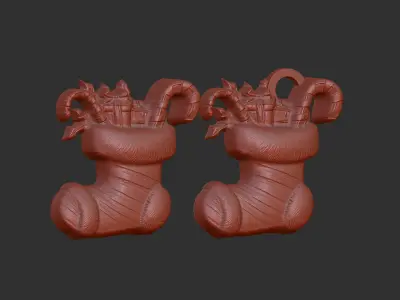 christmas socks decoration 3D print model