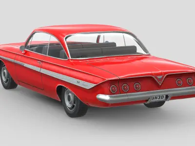 Chevrolet Impala 1961 Low-poly 3D model