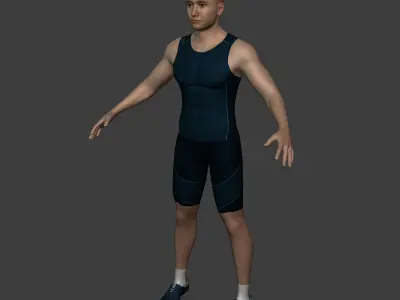 Track and Field  Athlete Sprinter Runner Coach -- IK and FK Rig Low-poly 3D model