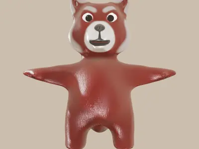 RedPanda LowPoly toy bear 3D model