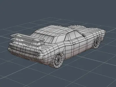 Uncolored Car Model Low-poly 3D model