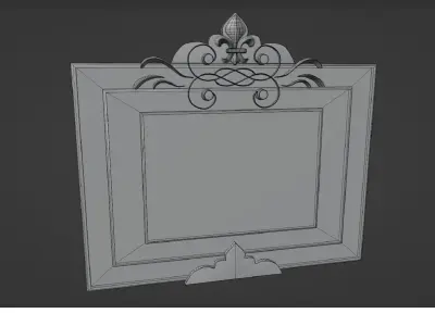 vintage carved frame Low-poly 3D model