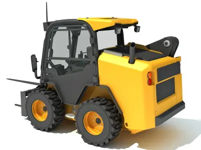 Skid Steer Loader Bale Fork 3D model