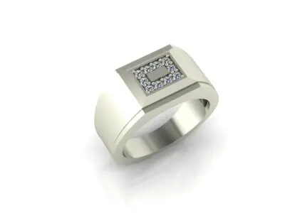Man Ring with diamonds 3D print model