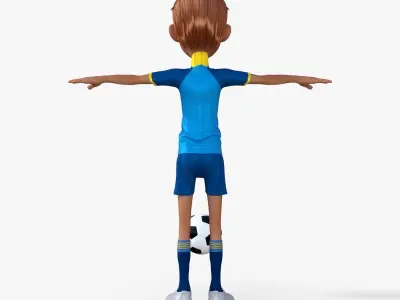 Cartoon Footballer Rigged 3D model
