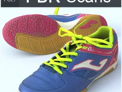 Sneaker Low Poly soccer shoe Low-poly 3D model