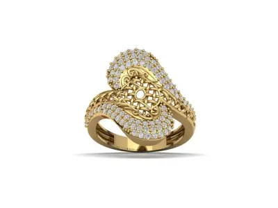 STL 3DM Women Ring Womens Ring Diamonds With Stone Model 3D print model
