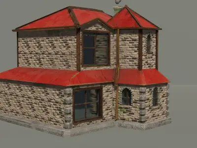 3D stylized house model Free low-poly 3D model
