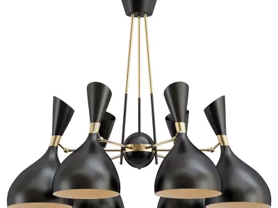 trumpet01 chandelier gold 3D model purchase
