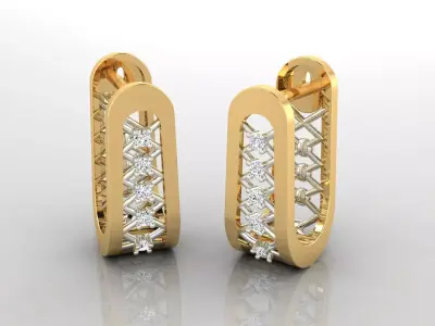 Earring E16  The luxury female earring with gems 3D print model