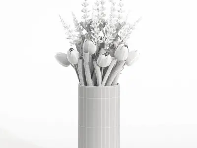 bouquet set04 tulip flower 3D model