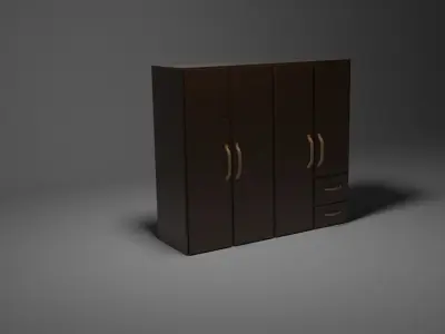 3D Wooden Cabinet Free 3D model