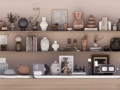 Shelf vase ornaments 3D model