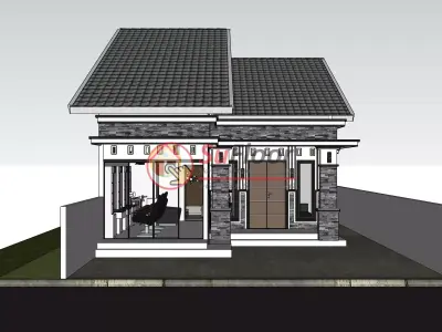 House 8x20m code 519 - Sketchup 3D model 3D model 3D model