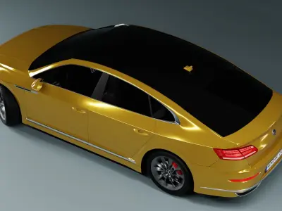 VW Arteon R-line 2017 3D Model Low-poly 3D model