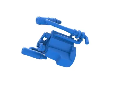 Twin Turbo engine V8 for semi truck Scale 1 to 25 3D print model