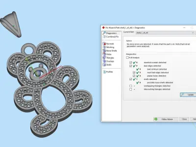 Bear pendant jewelry 3D print model