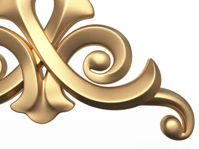 Corner Carved Plaster Molding Decoration 03 Low-poly 3D model