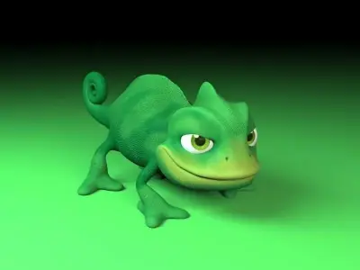 cartoon chameleon Low-poly 3D model