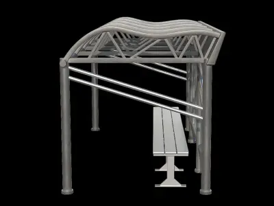 Game Ready Bus Stop 3 Low-poly 3D model