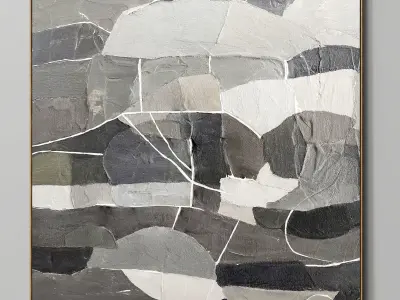 Plaster two square photo frames 07 Low-poly 3D model