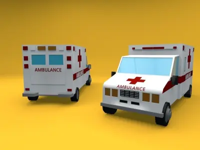 Low Poly Ambulances ambulance Low-poly 3D model