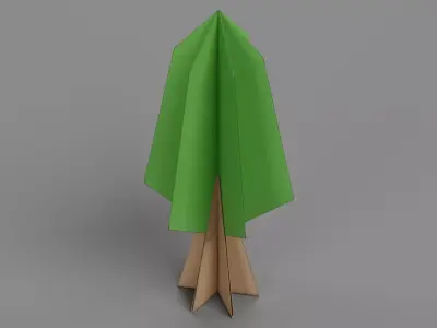 Paper Tree V1 Low-poly 3D model