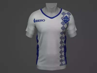 Dinamo Kiev Football Jersey T-Shirt - Soccer Kit Low-poly 3D model