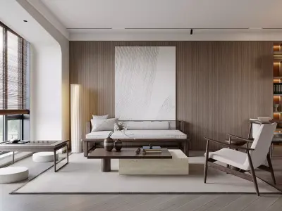 japanese living room dining room interior scenes 09 3D model