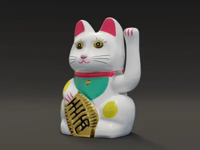 Lucky Cat Low-poly 3D model