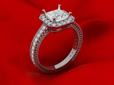 Luxury princess ring 3D print model