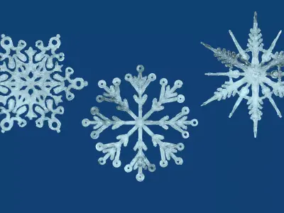 3D Ice Snowflake 3D model
