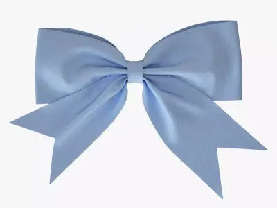 Small ribbon decoration blue fabric 3D model