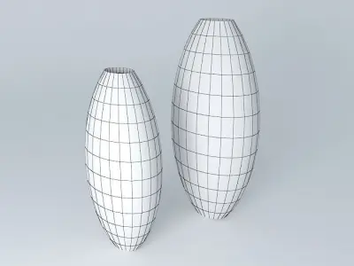 White vases Free 3D model