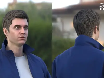 Man - Sport Outfit 2 - Modular - Rigged Low-poly 3D model