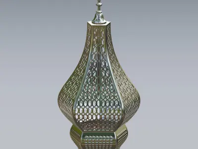 Antique Moroccan metal lantern 3D model