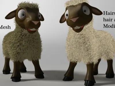 Cartoon Sheep Rigged Low-poly 3D model