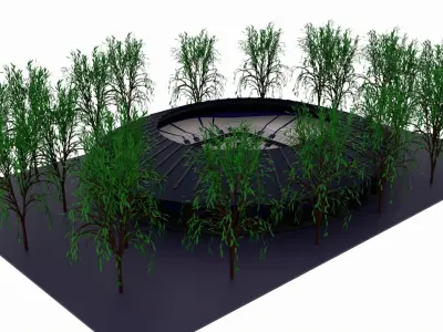 American football stadium Low-poly 3D model 6